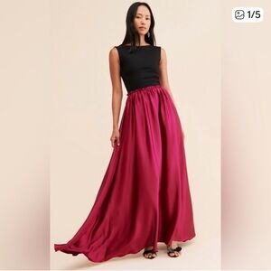 Anthropologie Ripley Rader Ashley Pink Pleated A-Line Maxi Dress size 3 = medium